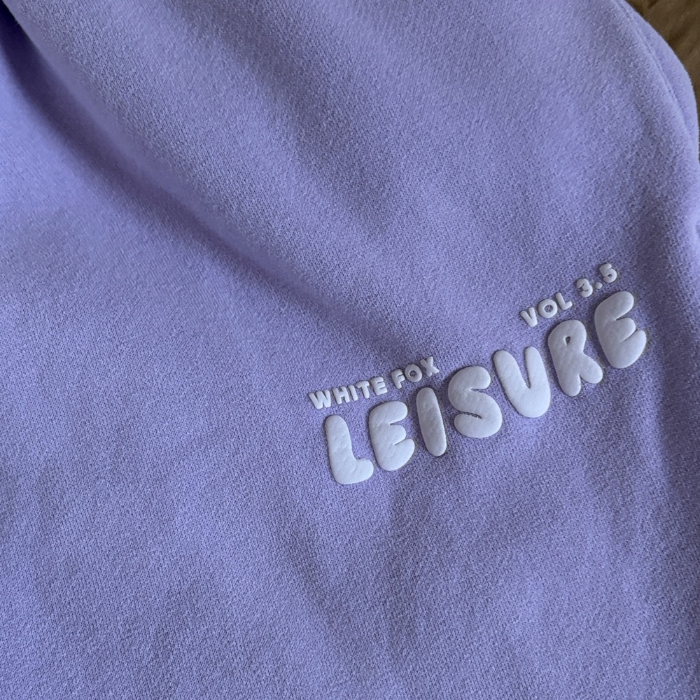 White Fox Boutique Lilac Fleece Joggers - Picture 3 of 5